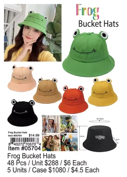 Frog Bucket Hat 48 Pcs.